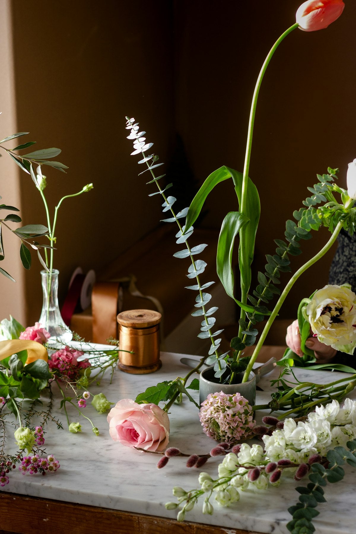 Small flower and chocolate hamper